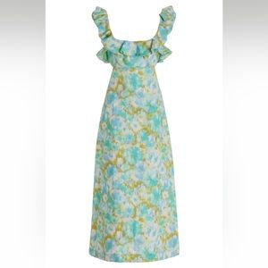 Zimmerman High Tide Frilled Midi Dress